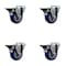 Service Caster 3.5'' Blue Poly Wheel Swivel Bolt Hole Caster Set with Posi Lock Brakes, 4PK SCC-BH20S3514-PPUB-BLUE-PLB-4 - alternate 1